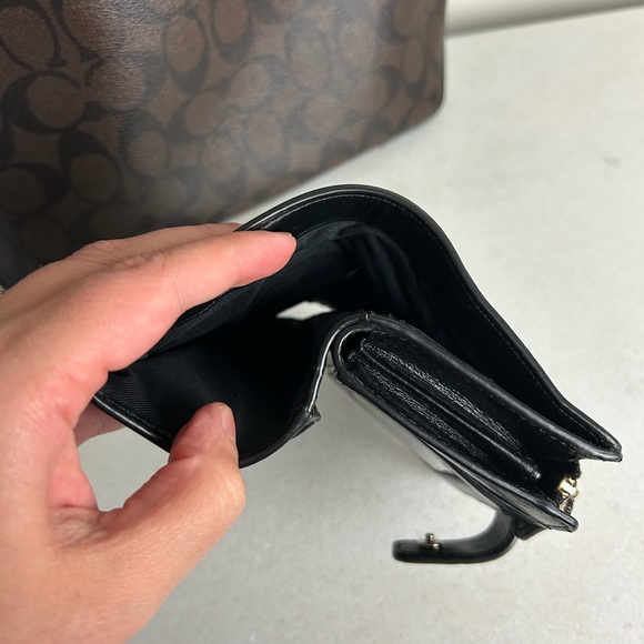 Coach Signature Brown and Black Tote with Wallet - Picture 14 of 16